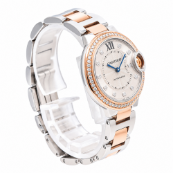 Cartier Ballon Bleu De 33MM WE90207 Diamond Dial & Bezel Watch